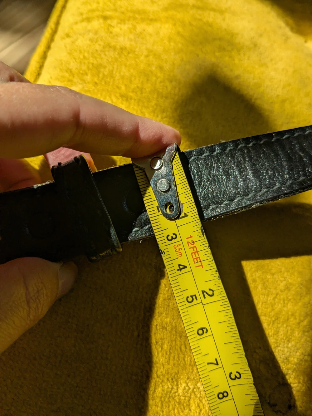 Vtg 80's Antique Saddle Leather Belt with Brass Buckle